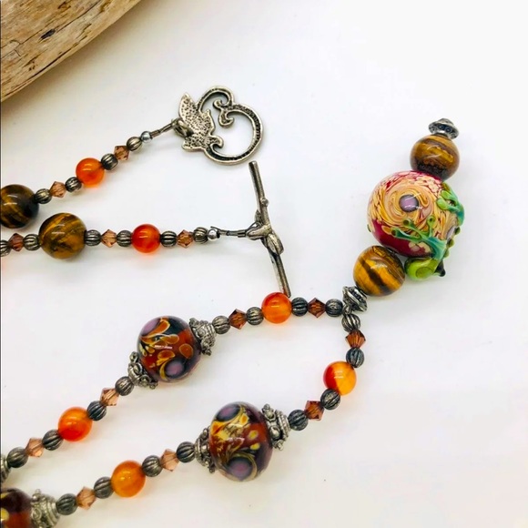 Vintage Art Glass Frog Pendant Necklace - Picture 2 of 11